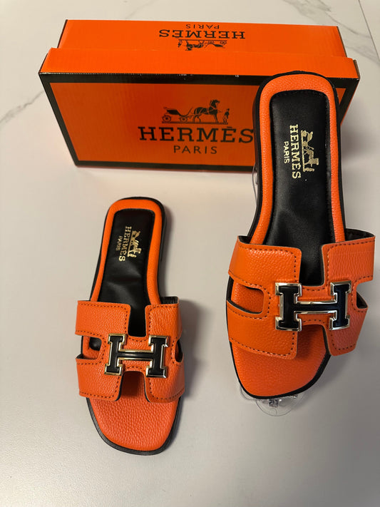Hermes x παντόφλες πορτοκαλί